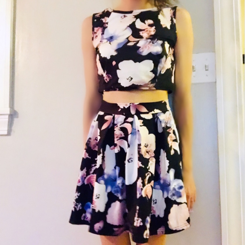 floral top & skirt set